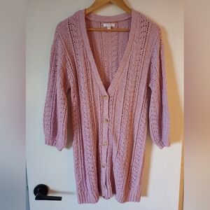 Lauren Conrad Dusty Pink Knit Cardigan Sweater Size Small